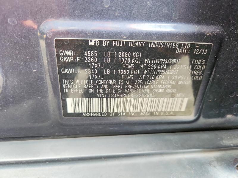Aukcja sprzedaży 2014 Subaru Outback, vin: 4S4BRBDC8E3263885, numer aukcji: 64665296