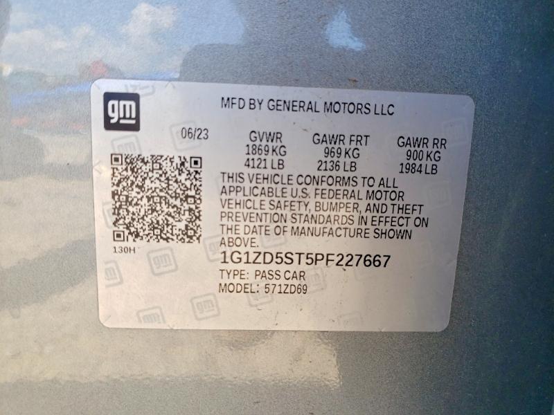 64430106 :رقم المزاد ، 1G1ZD5ST5PF227667 vin ، 2023 Chevrolet Malibu مزاد بيع