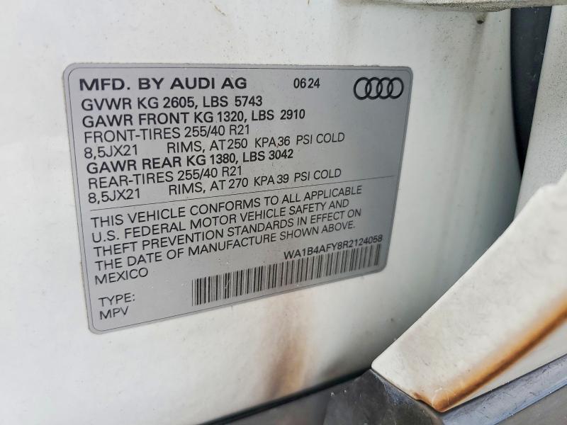 Aukcja sprzedaży 2024 Audi Sq5, vin: WA1B4AFY8R2124058, numer aukcji: 66190746