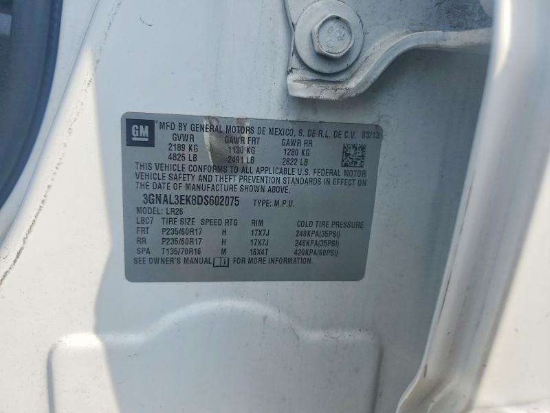 2013 Chevrolet Captiva მანქანა იყიდება აუქციონზე, vin: 3GNAL3EK8DS602075, აუქციონის ნომერი: 65196406