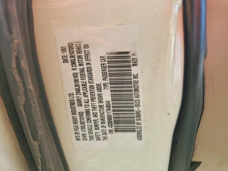 2001 Subaru Legacy მანქანა იყიდება აუქციონზე, vin: 4S3BH806117649044, აუქციონის ნომერი: 63843936