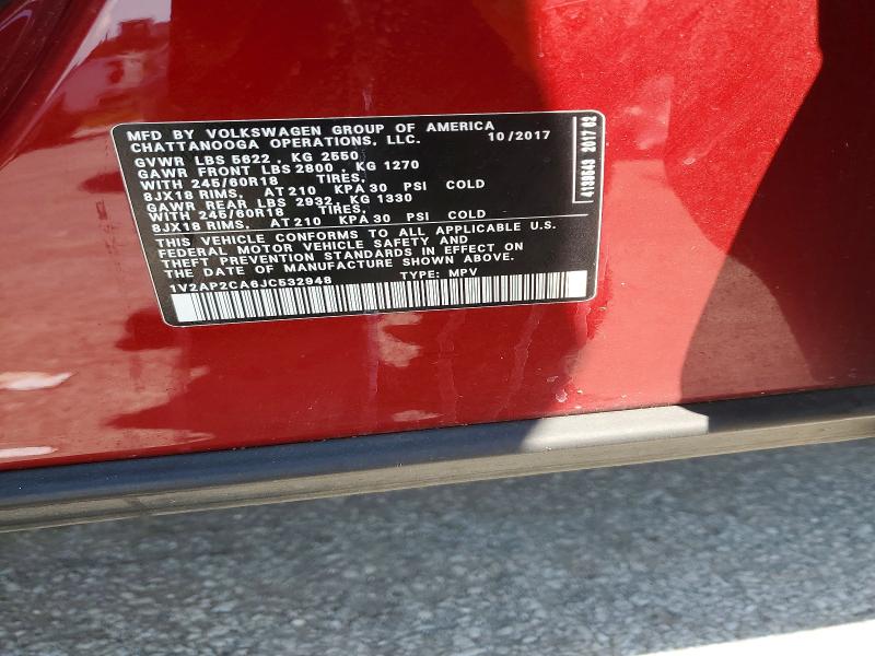 Aukcja sprzedaży 2018 Volkswagen Atlas, vin: 1V2AP2CA6JC532948, numer aukcji: 58037316