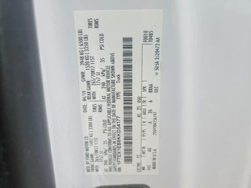 Продажа на аукционе авто 2019 Ford F150, vin: 1FTEX1EB8KKD54177, номер лота: 63021806