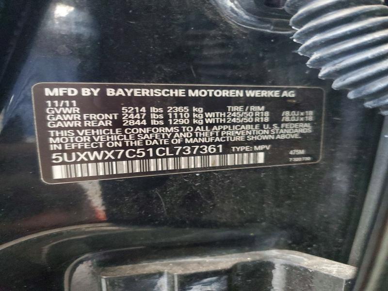 Продаж на аукціоні авто 2012 Bmw X3, vin: 5UXWX7C51CL737361, номер лоту: 63720686