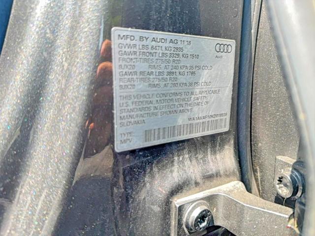 Продажа на аукционе авто 2019 Audi Q8, vin: WA1AVAF10KD018936, номер лота: 65861886