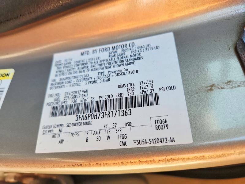 Продаж на аукціоні авто 2015 Ford Fusion, vin: 3FA6P0H73FR171363, номер лоту: 64978036