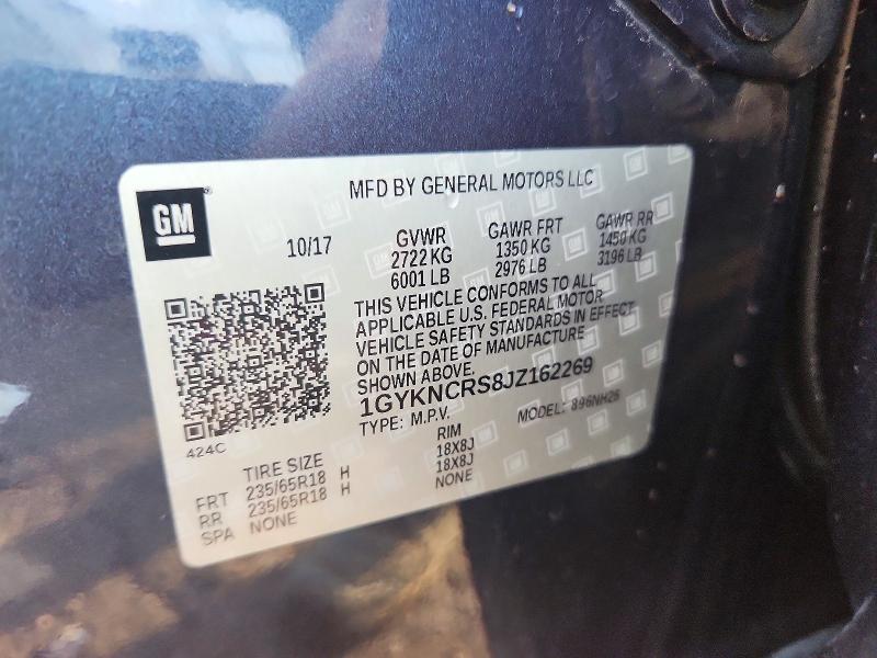 Aukcja sprzedaży 2018 Cadillac Xt5, vin: 1GYKNCRS8JZ162269, numer aukcji: 63594146