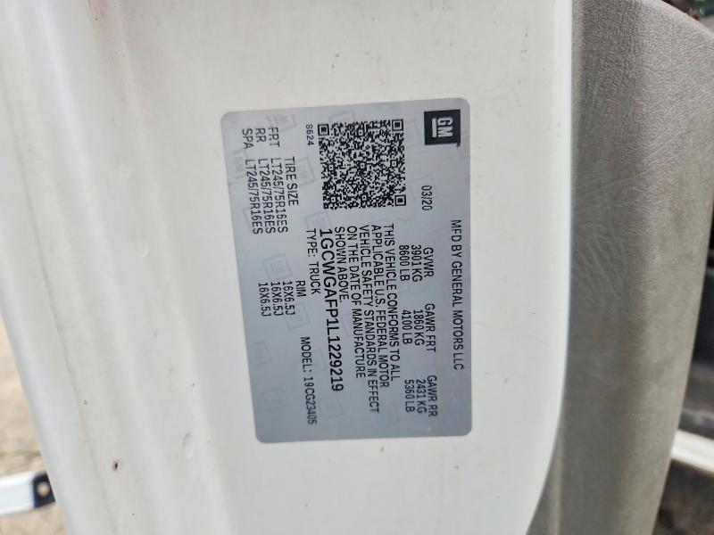 Продаж на аукціоні авто 2020 Chevrolet Express 2500, vin: 1GCWGAFP1L1229219, номер лоту: 64531556
