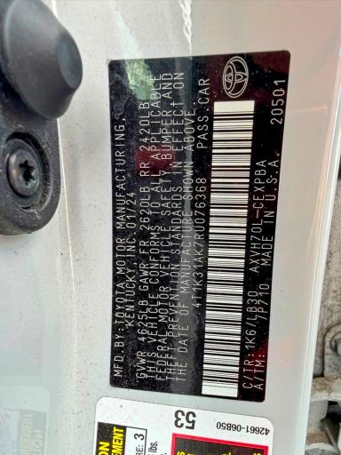Aukcja sprzedaży 2024 Toyota Camry, vin: 4T1K31AK7RU076368, numer aukcji: 66340916