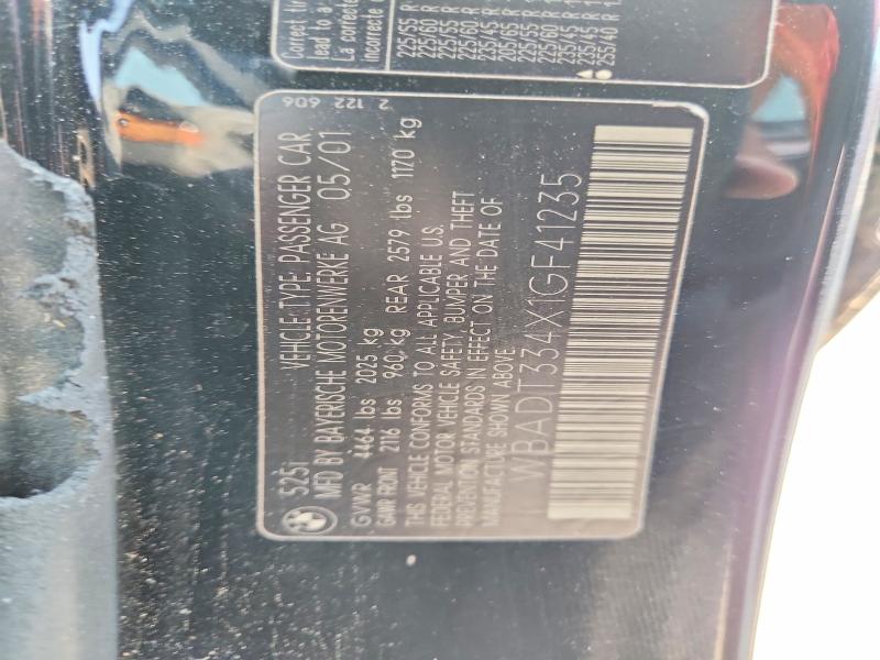 64345196 :رقم المزاد ، WBADT334X1GF41235 vin ، 2001 Bmw 525 مزاد بيع