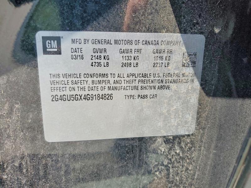 66117426 :رقم المزاد ، 2G4GU5GX4G9184826 vin ، 2016 Buick Regal مزاد بيع