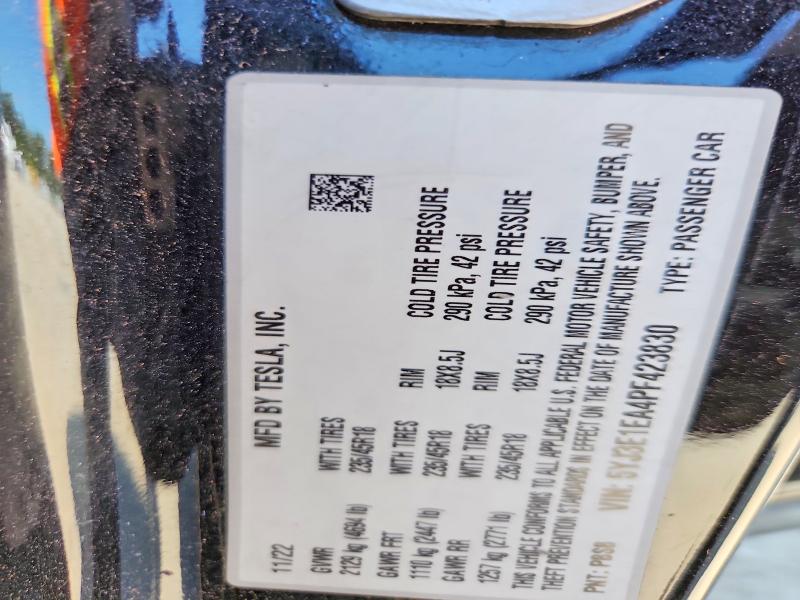 Aukcja sprzedaży 2023 Tesla Model 3, vin: 5YJ3E1EA4PF423830, numer aukcji: 65889356