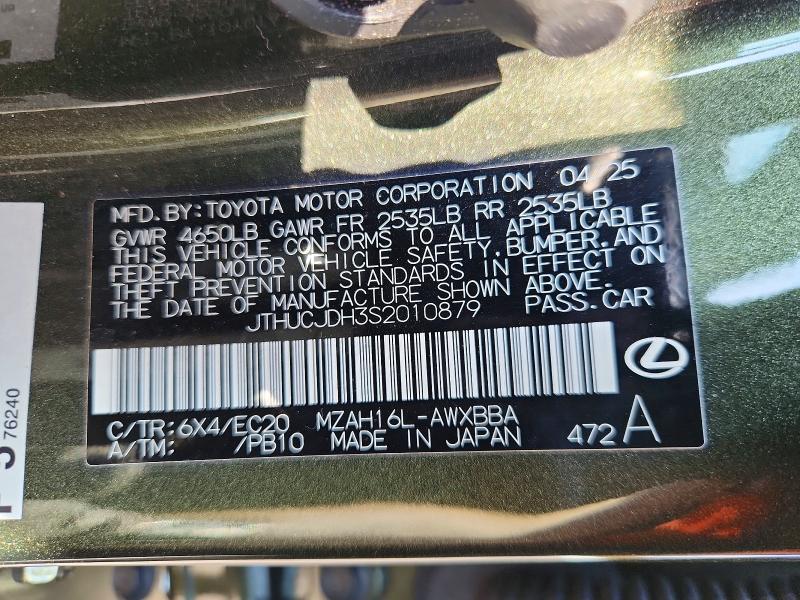 Aukcja sprzedaży 2025 Lexus Ux 300h, vin: JTHUCJDH3S2010879, numer aukcji: 65387856