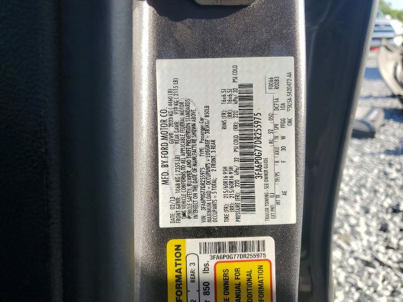 Aukcja sprzedaży 2013 Ford Fusion, vin: 3FA6P0G77DR255975, numer aukcji: 64981996
