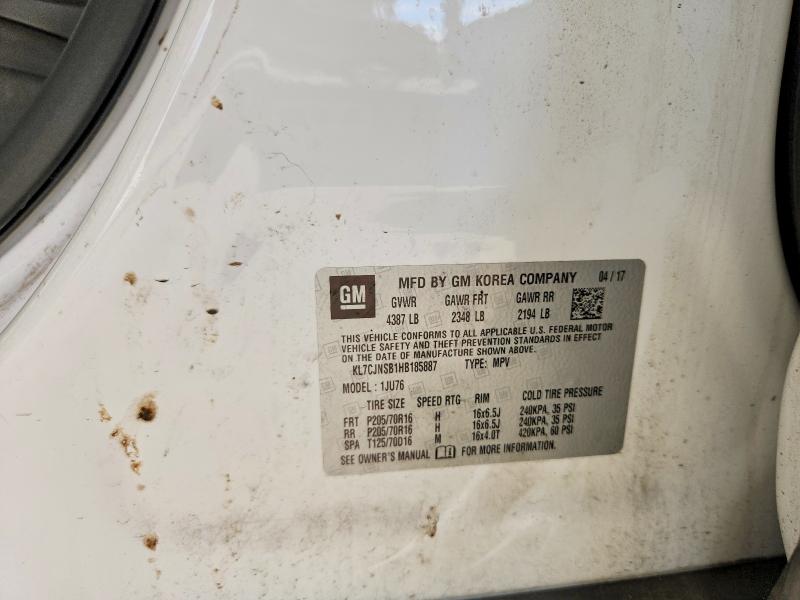 66131446 :رقم المزاد ، KL7CJNSB1HB185887 vin ، 2017 Chevrolet Trax مزاد بيع