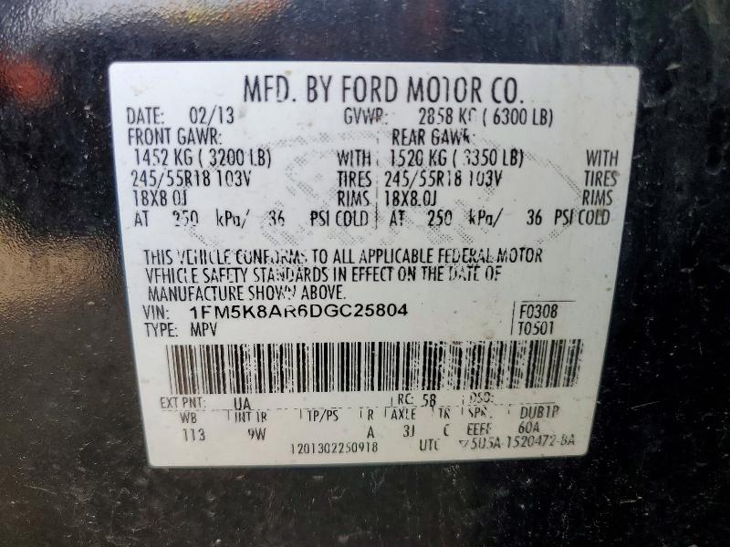 Aukcja sprzedaży 2013 Ford Explorer, vin: 1FM5K8AR6DGC25804, numer aukcji: 64182096
