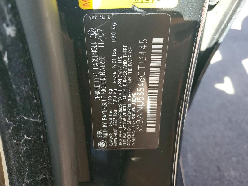 65121006 :رقم المزاد ، WBANU53548CT13445 vin ، 2008 Bmw 528 مزاد بيع