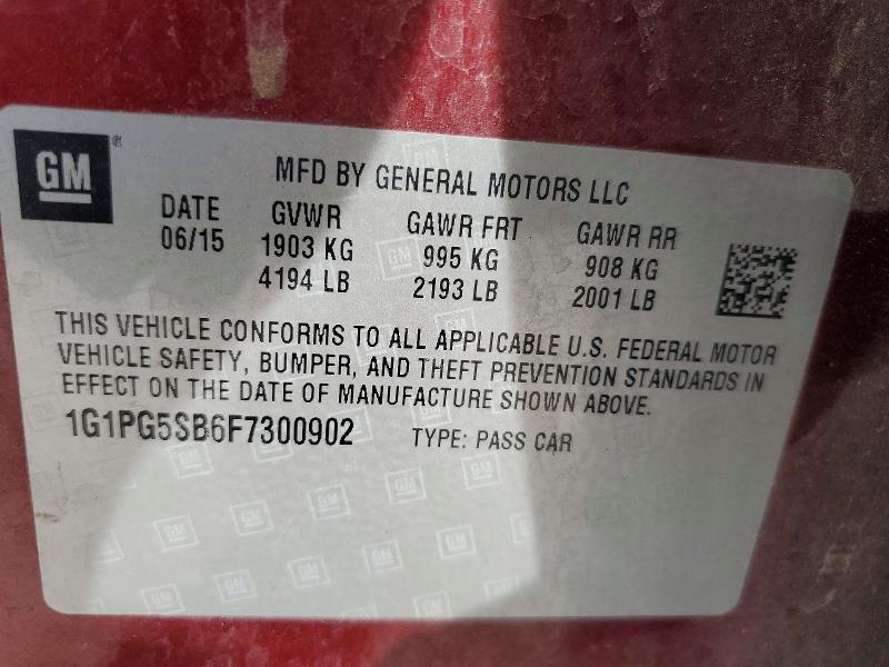 Продаж на аукціоні авто 2015 Chevrolet Cruze, vin: 1G1PG5SB6F7300902, номер лоту: 66056346