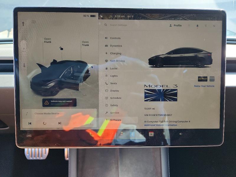Aukcja sprzedaży 2024 Tesla Model 3, vin: 5YJ3E1ET5RF858957, numer aukcji: 64581946