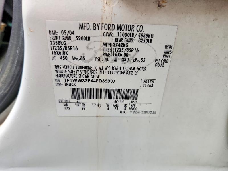 Aukcja sprzedaży 2004 Ford F350, vin: 1FTWW33PX4ED65037, numer aukcji: 64129436