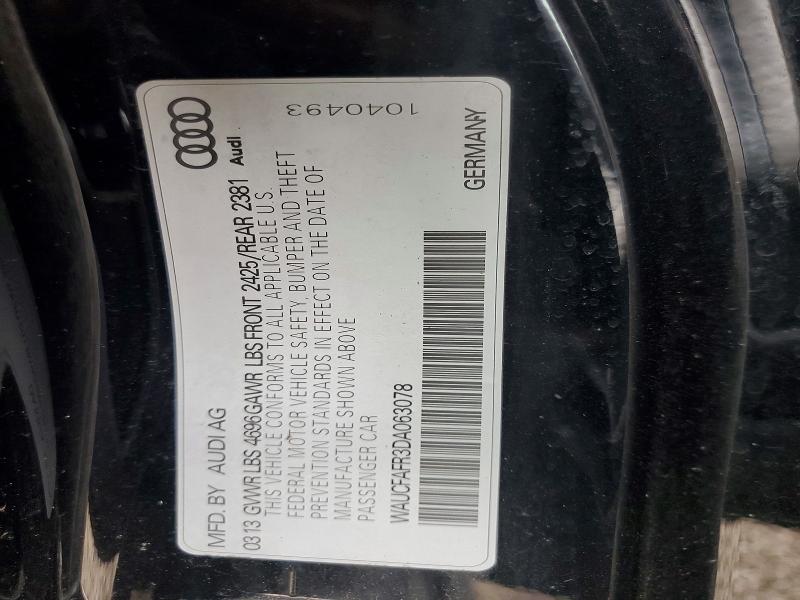 Aukcja sprzedaży 2013 Audi A5, vin: WAUCFAFR3DA063078, numer aukcji: 65456016