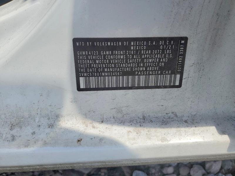 62038696 :رقم المزاد ، 3VWC57BU1MM034567 vin ، 2021 Volkswagen Jetta مزاد بيع