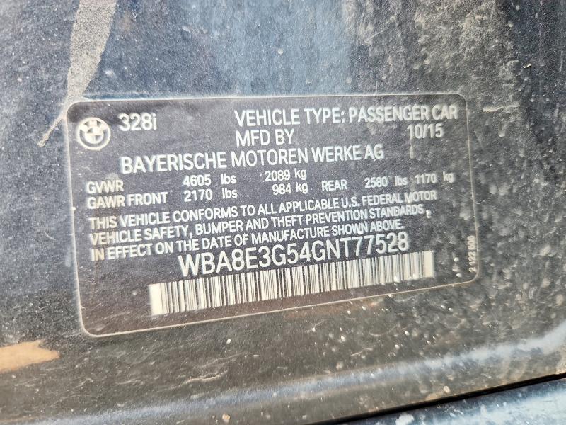 Продаж на аукціоні авто 2016 Bmw 328, vin: WBA8E3G54GNT77528, номер лоту: 67116166