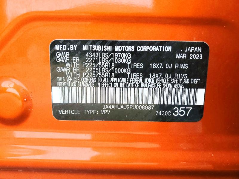 Продажа на аукционе авто 2023 Mitsubishi Outlander Sport, vin: JA4ARUAU2PU008987, номер лота: 64112506