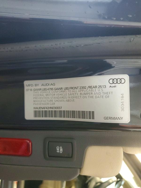 Aukcja sprzedaży 2017 Audi A4, vin: WAUENAF42HN030037, numer aukcji: 67180776
