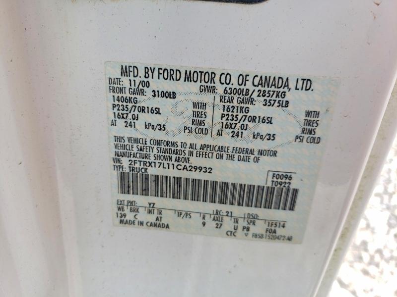 Продаж на аукціоні авто 2001 Ford F150, vin: 2FTRX17L11CA29932, номер лоту: 63541406