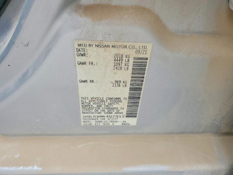 Продажа на аукционе авто 2021 Nissan Altima, vin: 1N4BL4CW4MN407955, номер лота: 65119306