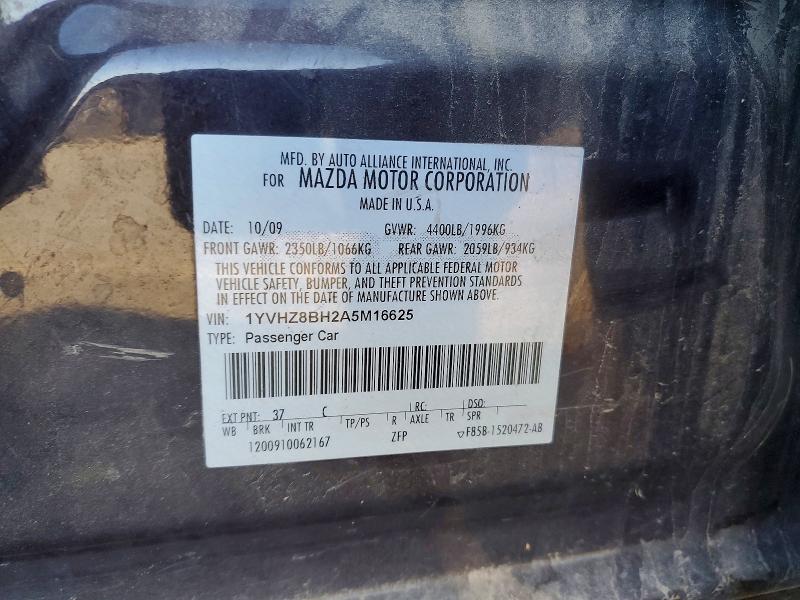 Aukcja sprzedaży 2010 Mazda 6, vin: 1YVHZ8BH2A5M16625, numer aukcji: 66768596