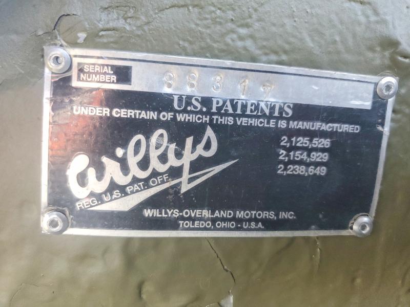 Auction sale of the 1946 Willy Jeep, vin: 88317, lot number: 64667416