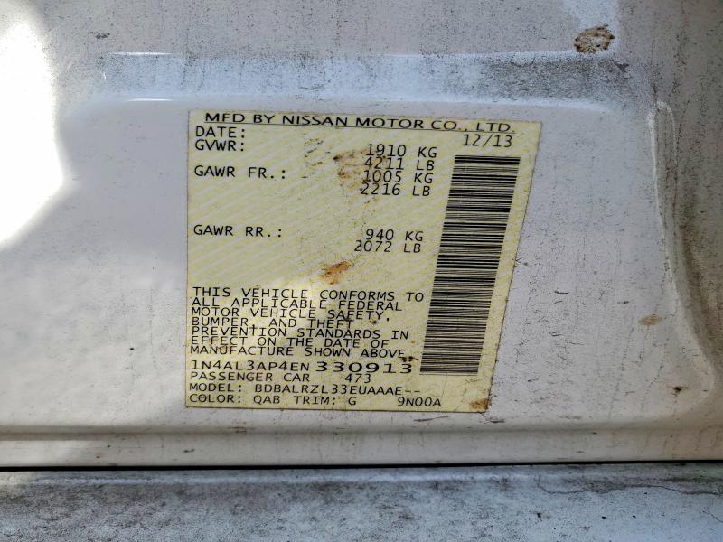 Продаж на аукціоні авто 2014 Nissan Altima, vin: 1N4AL3AP4EN330913, номер лоту: 65220266