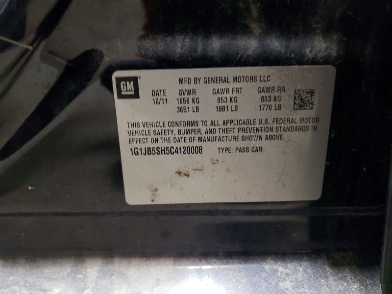 64395556 :رقم المزاد ، 1G1JB5SH5C4120008 vin ، 2012 Chevrolet Sonic مزاد بيع