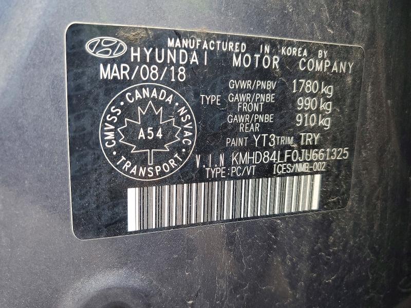 2018 Hyundai Elantra მანქანა იყიდება აუქციონზე, vin: KMHD84LF0JU661325, აუქციონის ნომერი: 66027516