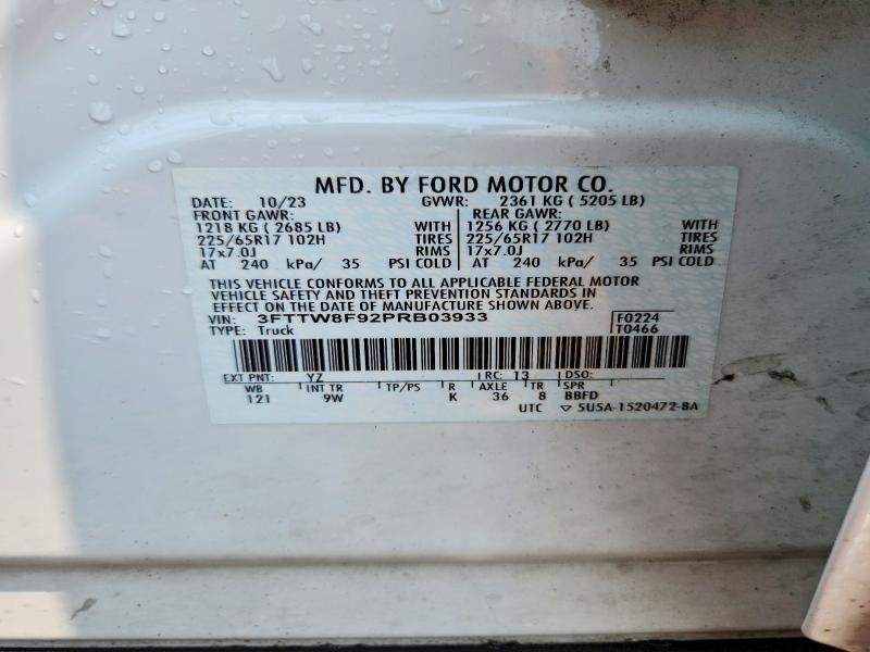 Продаж на аукціоні авто 2023 Ford Maverick, vin: 3FTTW8F92PRB03933, номер лоту: 64337836