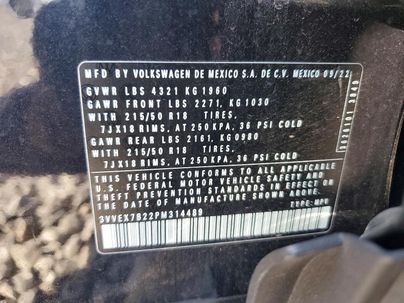 Продажа на аукционе авто 2023 Volkswagen Taos, vin: 3VVEX7B22PM314489, номер лота: 66376336