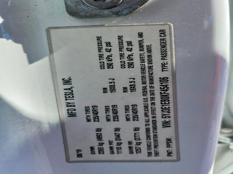 Aukcja sprzedaży 2019 Tesla Model 3, vin: 5YJ3E1EB0KF454106, numer aukcji: 65882856