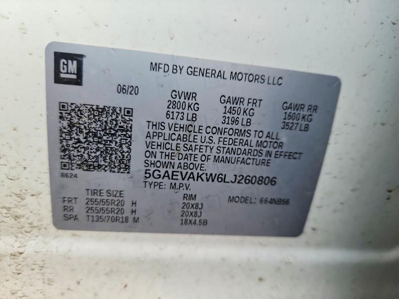 Продажа на аукционе авто 2020 Buick Enclave, vin: 5GAEVAKW6LJ260806, номер лота: 63305936