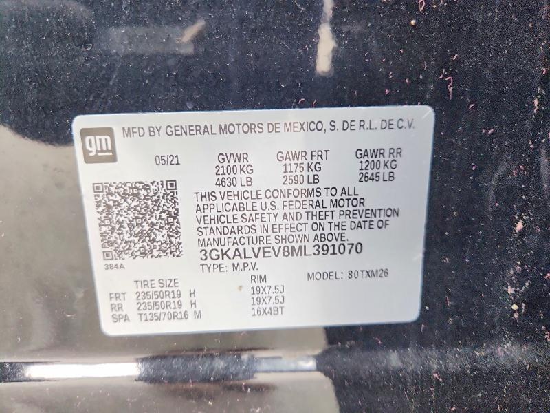 Aukcja sprzedaży 2021 Gmc Terrain, vin: 3GKALVEV8ML391070, numer aukcji: 66342266