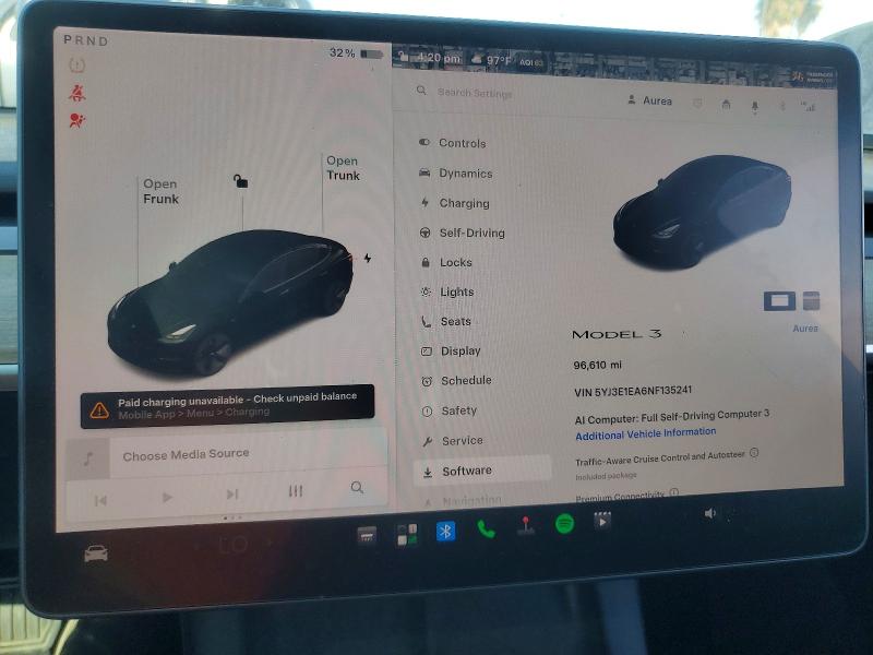 Aukcja sprzedaży 2022 Tesla Model 3, vin: 5YJ3E1EA6NF135241, numer aukcji: 63353946