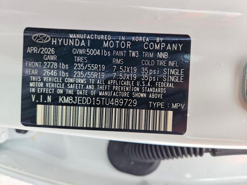 63389856 :رقم المزاد ، KM8JEDD15TU489729 vin ، 2026 Hyundai Tucson Hybrid مزاد بيع