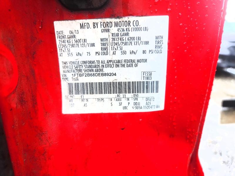 2013 Ford F250 მანქანა იყიდება აუქციონზე, vin: 1FTBF2B68DEB89204, აუქციონის ნომერი: 62039366