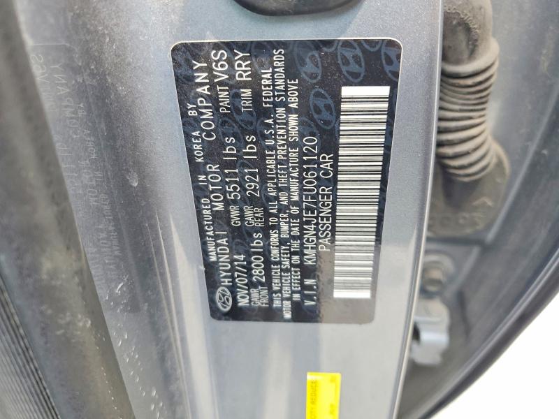 Продаж на аукціоні авто 2015 Hyundai Genesis, vin: KMHGN4JE7FU061120, номер лоту: 63787526