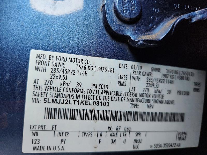 Продаж на аукціоні авто 2019 Lincoln Navigator, vin: 5LMJJ2LT1KEL08103, номер лоту: 66712926