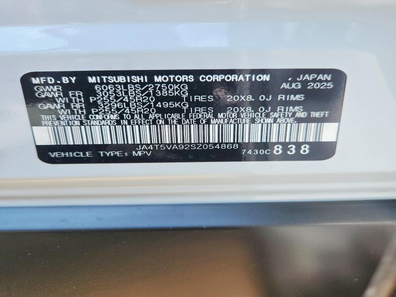 Продаж на аукціоні авто 2025 Mitsubishi Outlander, vin: JA4T5VA92SZ054868, номер лоту: 62681436