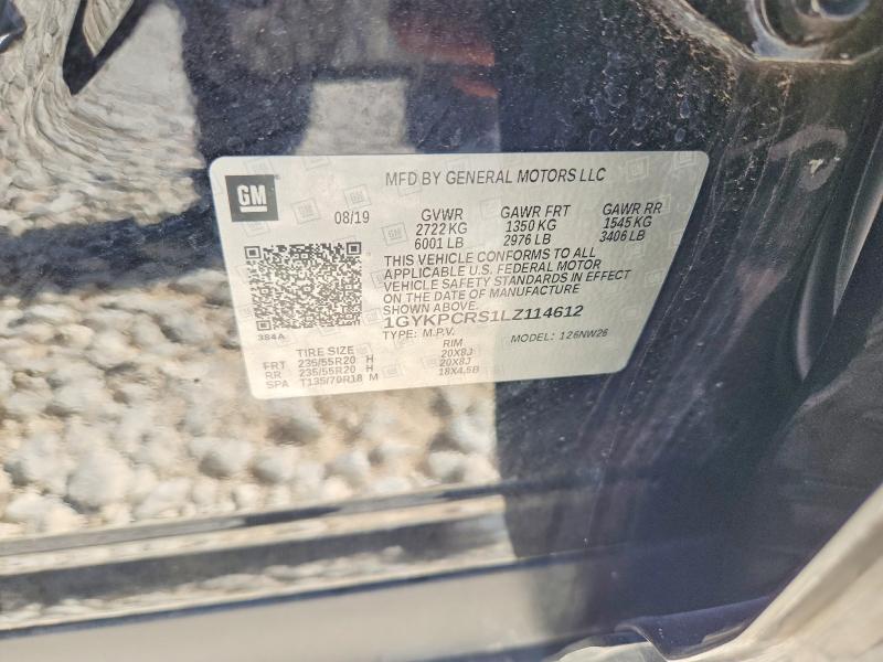 65593826 :رقم المزاد ، 1GYKPCRS1LZ114612 vin ، 2020 Cadillac Xt6 مزاد بيع