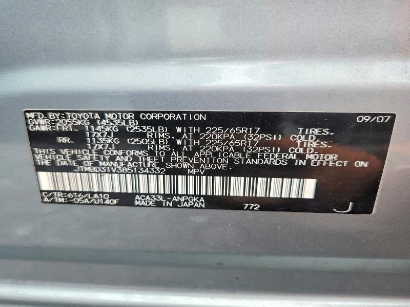 Продаж на аукціоні авто 2008 Toyota Rav4, vin: JTMBD31V385134332, номер лоту: 65566526