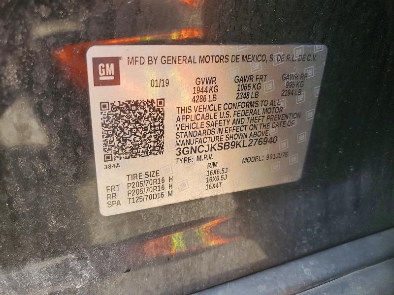 Продажа на аукционе авто 2019 Chevrolet Trax, vin: 3GNCJKSB9KL276940, номер лота: 64838356
